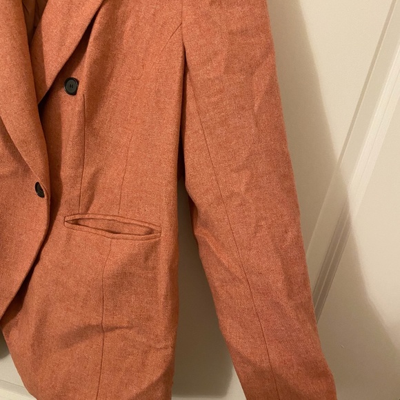 Ann Taylor Loft (PLUS) Double breasted salmon pink blazer (size 16W) - Picture 2 of 5